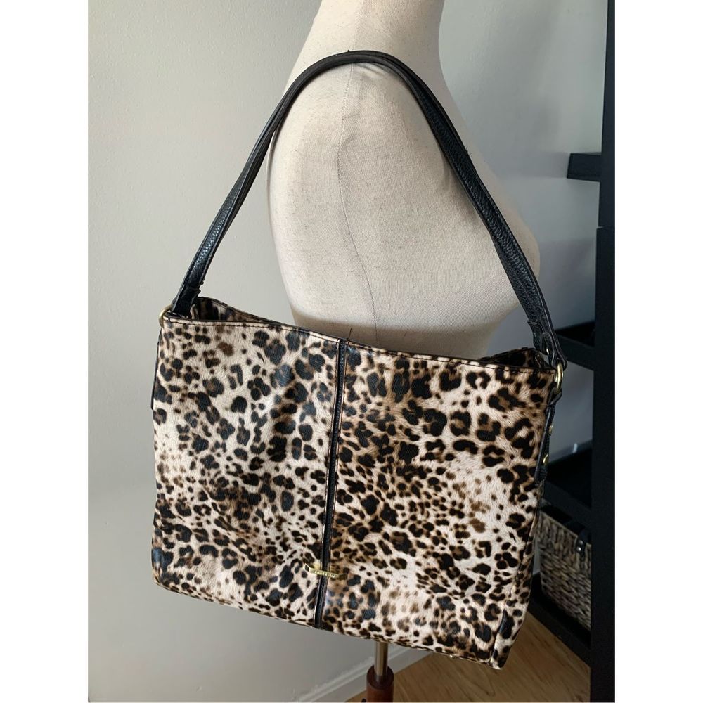 Ann Klein leopard print shoulder tote purse